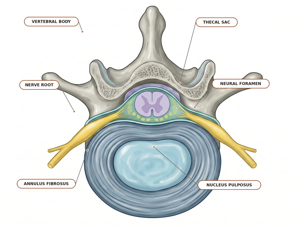 Normal axial relationship
