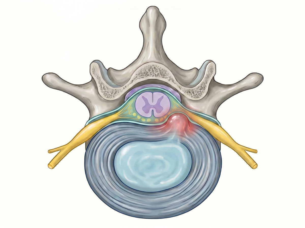 Enlarged axial view of paracentral disc morphology